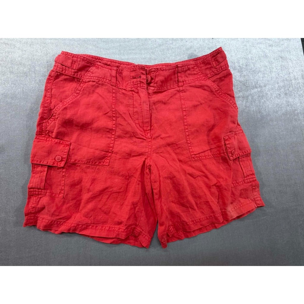 Tommy‎ Bahama 100% Linen Women Cargo Shorts Red Size 8